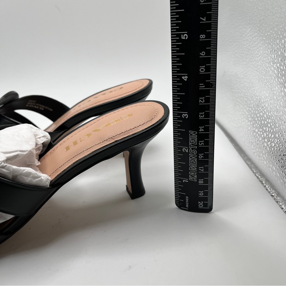 NWB COACH Tillie Leather Sandal black leather heels size 7.5 - Picture 6 of 11
